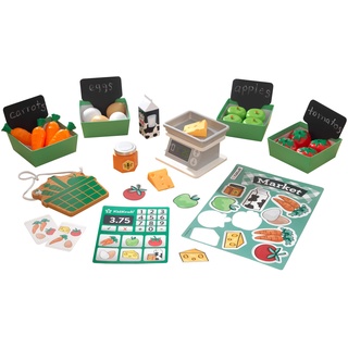 KidKraft Spielzeug-Lebensmittel Bauernmarkt für die Kinderküche, Spielset mit 34 Teile, Spielküche Zubehör, Spielzeug für Kinder ab 3 Jahre, 53540