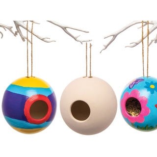 Runde Keramik-Vogelhäuschen (2 Stück) Keramik & Porzellan