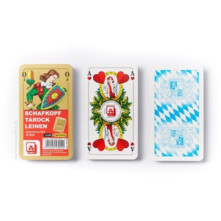 Nürnberger Spielkarten NBGD0027 Schafkopf-Premium Leinen-Klarsichtetui Kartenspiel