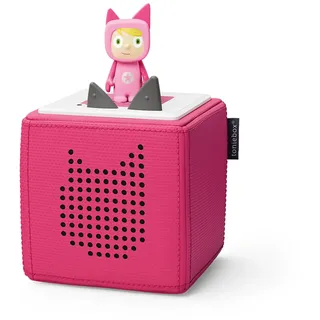 tonies Toniebox Starter Set inkl. 1 Kreativ Figur – Audioplayer für Hörbücher und Lieder für Kinder, einfach zu bedienende kabellose Musikbox BZW. Lautsprecher, 7 Std. Akku, Pink