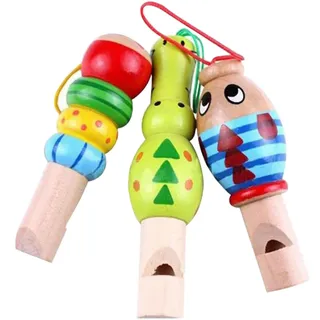 Hölzerne Cartoon-Tier-Pfeife, pädagogisches Musikinstrument, Spielzeug für Babys und Kinder