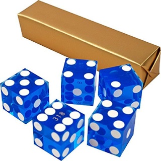 Trademark Poker Casinowürfel, 19 mm, Güteklasse A, serialisiertes Set von Casino Dice, 10-DC19BLU, blau