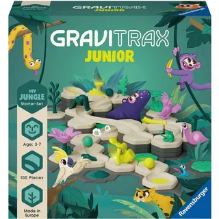 Ravensburger Kugelbahn-Bausatz GraviTrax Junior Starter-Set Jungle, Made in Europe; FSC®- schützt Wald - weltweit bunt