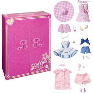 Barbie The Movie - Kleidung für Filme Fans, enthält DREI bekannte Outfits Spielfilm mit Schuhen und Accessoires, als Geschenk für Kinder ab 3 Jahren geeignet, HPK01