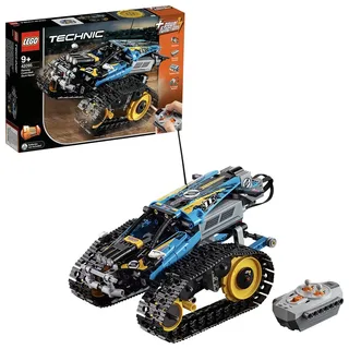 LEGO 42095 Technic Ferngesteuerter Stunt-Racer, ferngesteuertes Auto, Modellauto, RC Rennauto, tolles Geschenk für Kinder ab 9 Jahre, Spielzeugauto - Blau/Grau/Schwarz/Gold