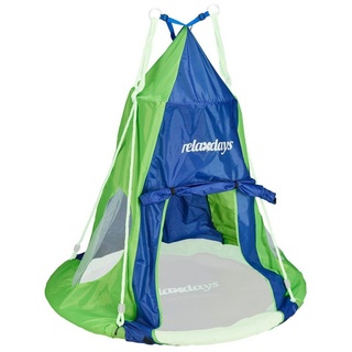 relaxdays Nestschaukel Zelt für Nestschaukel blau-grün, 110 cm blau|grün 110 cm x 110 cm x 130 cm