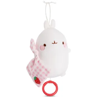 NICI Spieluhr Baby Einschlafhilfe MOLANG 15 cm mit sanfter, beruhigender Gute-Nacht-Melodie - Flauschiges Baby Geschenk Junge & Mädchen - 49475, Weiß