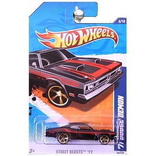 2011 HOT WHEELS STREET BEASTS BLACK 4/10 '71 DODGE DEMON 84/244