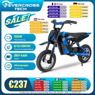 Ever cross tech ev 12m elektrisches Offroad-Motorrad, elektrisches Motorrad von 300W, Höchst