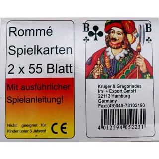 Schnooridoo Kartenspiele Poker Rommé Skat Spielkarten Karten (3 x Rommékarten)