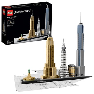 LEGO Architecture New York City Set, Skyline-Modellbausatz mit World Trade Center und Freiheitsstatue, Basteln für Erwachsene, Home und Büro-Deko, Muttertagsgeschenk 21028