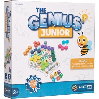 HCM Kinzel The Genius Junior - Bienenwaben Puzzle für Kinder, Lernspielzeug mit bunten Holz-Spielsteinen