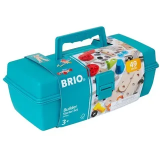 Brio Builder 34586 Box 49 Tlg. - Das Kreative Konstruktionsspielzeug Aus Schweden - Einsteiger-Set Im Praktischen Werkzeugkoffer - Für Kinder Ab 3 Jah