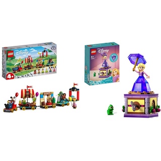 LEGO 43212 Disney: Disney Geburtstagszug Set mit Moana, Woody & 43214 Disney Princess Rapunzel-Spieluhr