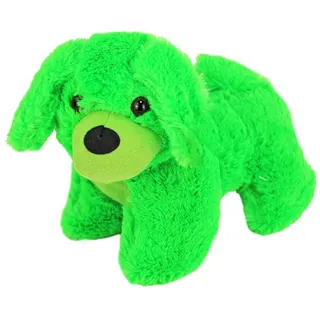 BEMIRO Tierkuscheltier Bunter Plüsch Hund stehend farbig sortiert - ca. 23 cm grün