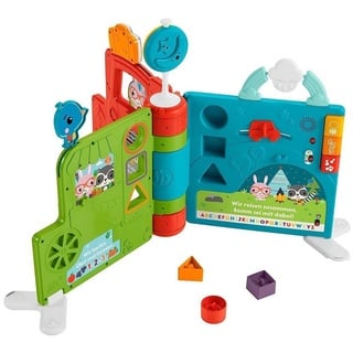 Fisher-Price® Lernspielzeug Riesen Sitz&Steh Erlebnisbuch Elektronisches Lernspielzeug Babys (1-St), Batteriebetrieb,Elektronisches 2-in-1 Lernspielzeug