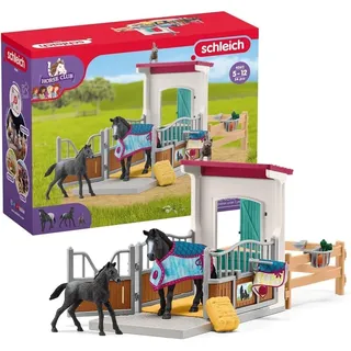 schleich 42611 HORSE CLUB Pferdebox mit Stute und Fohlen, 34 Teile Spielset mit 2x schleich Pferde Figuren, Pferdebox und Zubehör, Spielzeug für Kinder ab 5 Jahren