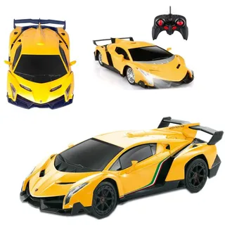 COIL RC-Auto Ferngesteuertes Auto, Modellfahrzeug, Lamborghini Veneno, 1:14, LED, Frequenz: 2,4 GHz, für Kinder ab 3 Jahren gelb