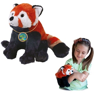 EcoBuddiez - Roter Panda von Deluxebase. Mittelgroß 20cm weiches Plüschtier aus recycelten Plastikflaschen. Umweltfreundliches kuscheliges Geschenk für Kinder und süß Stofftier für Kleinkinder.