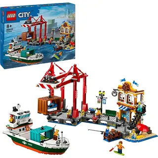 LEGO City 60422 Hafen mit Frachtschiff Bausatz, Mehrfarbig