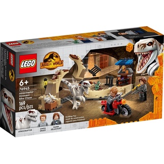 LEGO® Konstruktionsspielsteine LEGO® Jurassic WorldTM 76945 Atrociraptor: Motorradverfolgungsjagd, (169 St)