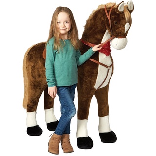 Pink Papaya Giant XXL Kinder Spielpferd zum Reiten Max 125 cm | Plüschpferd | Fast lebensgroßes Pferd zum Reiten für Kinder | Stehpferd bis 100kg belastbar mit Sounds