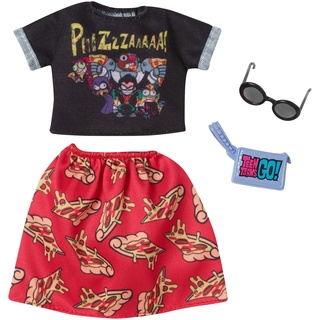 Barbie Clothes: Teen Titans Go! Pizza Top & Skirt with Purse & Sunglasses