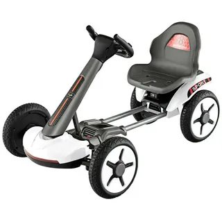 COSTWAY Elektro-Kinderauto 12V Gokart, klappbar & verstellbar weiß