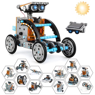 Weinsamkeit Solar Roboter Bausatz, 13-in-1 Solarenergie Kinder Spielzeug, STEM DIY Konstruktion Bauset Education Solar Roboter Spielzeug, Lernspielzeug Geschenk für Jungen Mädchen ab 8 bis 13 Jahren
