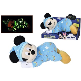 BEMIRO Tierkuscheltier Mickey Maus Baby Kuscheltier mit Strampler 30 cm - Glow in the Dark