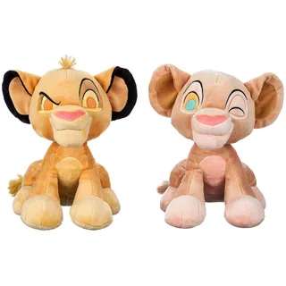 Disney Store Offiziell Simba und Nala Kuscheltierset, Der König der Löwen 30. Geburtstag, 28cm, Kuscheltier Charakter, Geeignet ab 0 Jahren