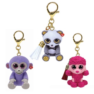 TY Mini Boos Schlüsselclips Multipack | Chi Panda, Grapes AFFE, Patsy Pudel | 5 Zoll Sammelspielzeug Beanie Boo Clip Bündel