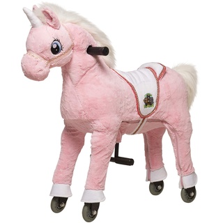 Animal Riding Reitpferd, Einhorn Rosalie medium/Large (für Kinder ab 5 Jahren, Farbe pink, Sattelhöhe 67 cm, mit Rollen) ARU009M