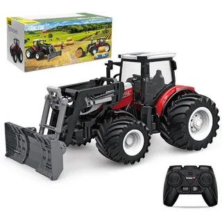 Esun RC-Traktor RC-Traktor Ferngesteuerter Frontschaufel Traktor Spielzeug ab 3 Jahre (Set, Komplettset), Ferngesteuert Ackerschlepper mit Licht und Sound