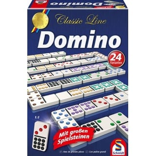 Schmidt Spiele - Classic Line, Domino, mit extra großen Spielfiguren