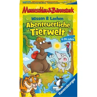 Abenteuerliche Tierwelt Kartenspiel - Wissen & Lachen von 6 - 99 Jahre - Mauseschlau & Bärenstark