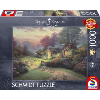 Schmidt Spiele 59678 Thomas Kinkade Pasteur, Spirit, Cottage des Guten Hirten, 1.000 Teile Puzzle, Bunt