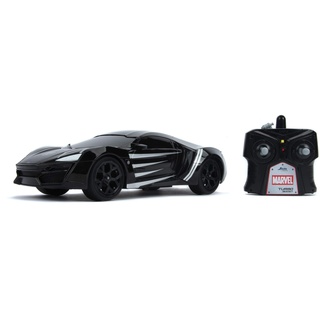 Jada Toys Marvel Black Panther RC Lykan Hypersport, Turbofunktion, RC Auto, Ferngesteuertes Auto mit Fernbedienung, vorwärts-rückwärts, Links-rechts, Maßstab 1:16, USB Ladefunktion, schwarz