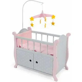 Puppenbett CHIC2000 "Puntos Grey" Puppenmöbel grau (puntos grey) Kinder aus Holz mit Mobile