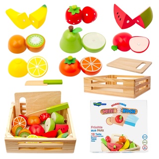 Kinderküche Zubehör Früchte aus Holz zum Schneiden mini Koch Spielzeug