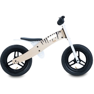 Hauck Holz-Laufrad Balance N Ride mit Lufträdern & verstellbarem Sitz (ab 18 Monate) - Zebra
