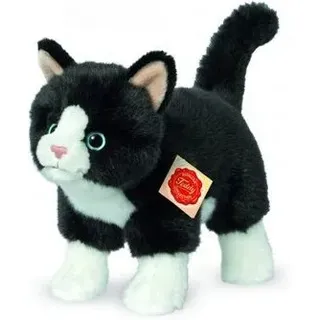 Hermann Teddy 91820 Katze stehend schwarz/weiß 20 cm