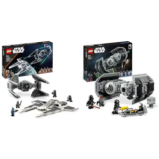 LEGO Star Wars Mandalorianischer Fang Fighter vs. TIE Interceptor Set & Star Wars TIE Bombe Modellbausatz mit Darth Vader Minifigur