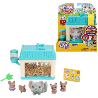 Little Live Pets Mama Surprise Mini Maus-Spielset: Lil‘ Mouse; die Mäuse-Mama bekommt 2,3 oder 4 Babys, Mama Surprise im Miniformat, wiederholbares Spielemuster