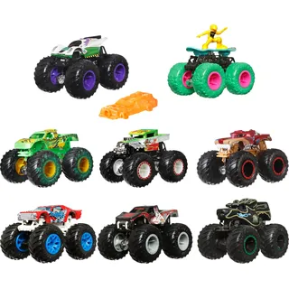 Hot Wheels Monster Trucks, abgefahrene Die-Cast-Fahrzeugen im Maßstab 1:64, mit riesigen Rädern und Bonus-Accessoire, Sammelspaß für ultimative Crashs, Design kann variieren, FYJ44