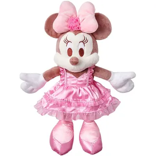 Disney Store Minnie Maus Sweetheart Offizielles mittelgroßes Kuscheltier, 28 cm, Kuscheltier mit Stickereien, knuffige Figur in einem hübschen rosa Kleidchen, geeignet ab 12 Monaten