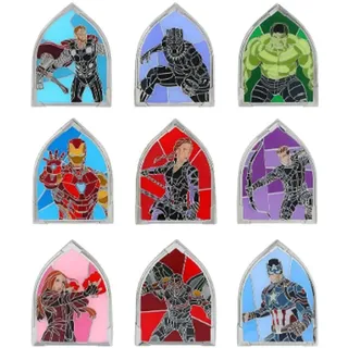 Loungefly MARVEL STAIN GLASS BLIND PINS - Iron Man - Avengers Endgame - Blind Box Emaille-Nadeln - Niedliche Brosche Zum Sammeln - Für Rucksäcke & Taschen - Geschenkidee - Offizielle Handelswaren