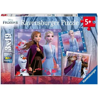 Ravensburger Kinderpuzzle - 05011 Die Reise beginnt - Puzzle für Kinder ab 5 Jahren mit 3x49 Teilen Puzzle mit Disney Frozen