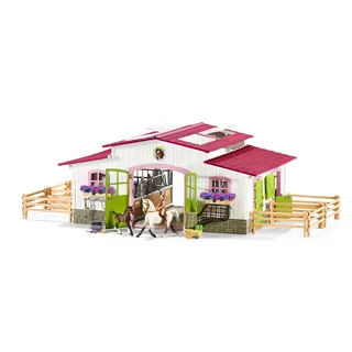 schleich 42344 Reiterhof mit Reiterin, Pferden und Zubehör, ab 5 Jahren, HORSE CLUB - Spielset, 97 Teile, exklusiv bei Amazon