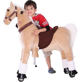 Sweety Toys 14255 Reittier Gross Pferd Vanilla auf Rollen für 4 bis 9 Jahre -Riding Animal